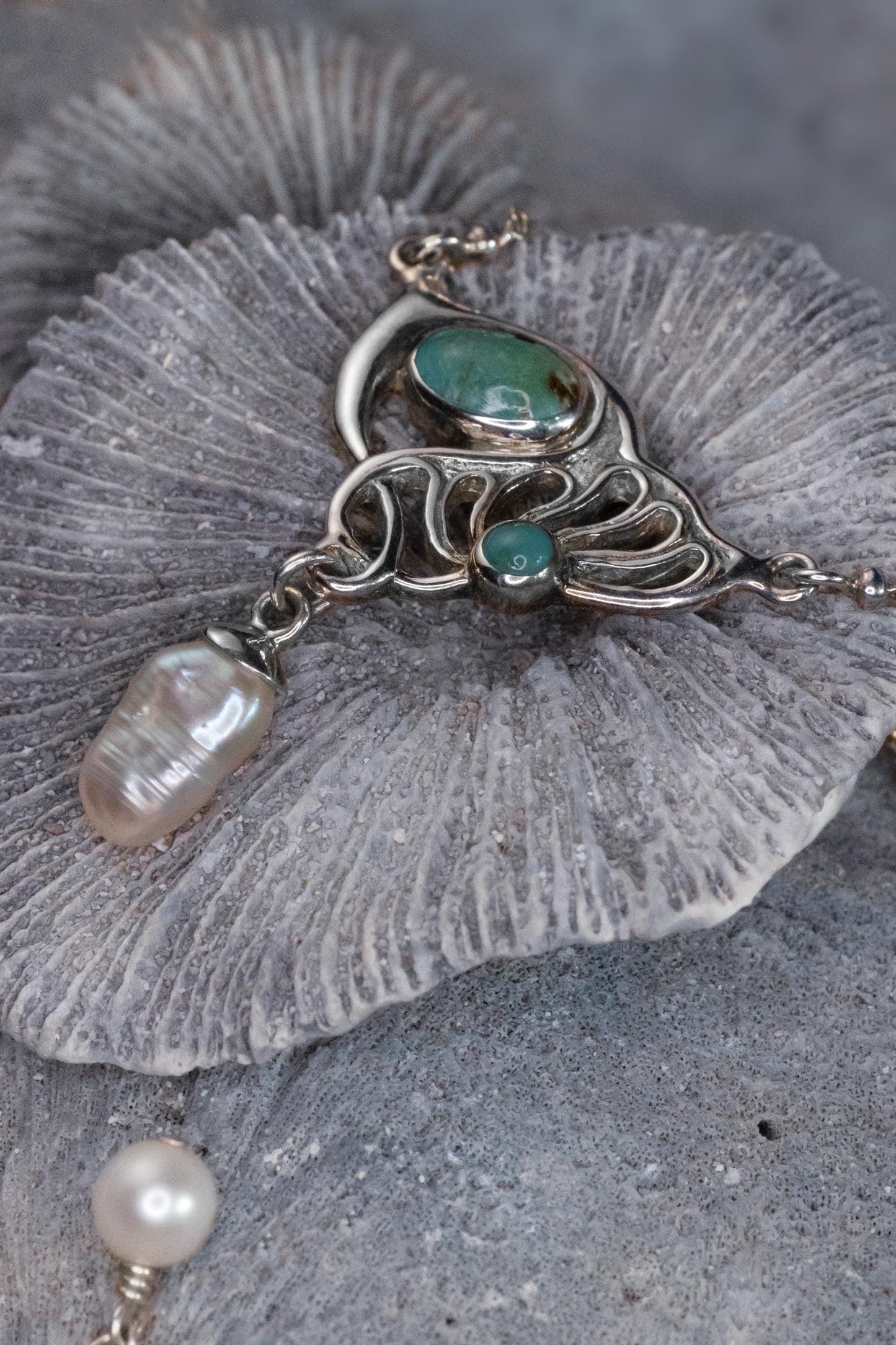 Ocean Spirit Pearl Necklace — Silver
