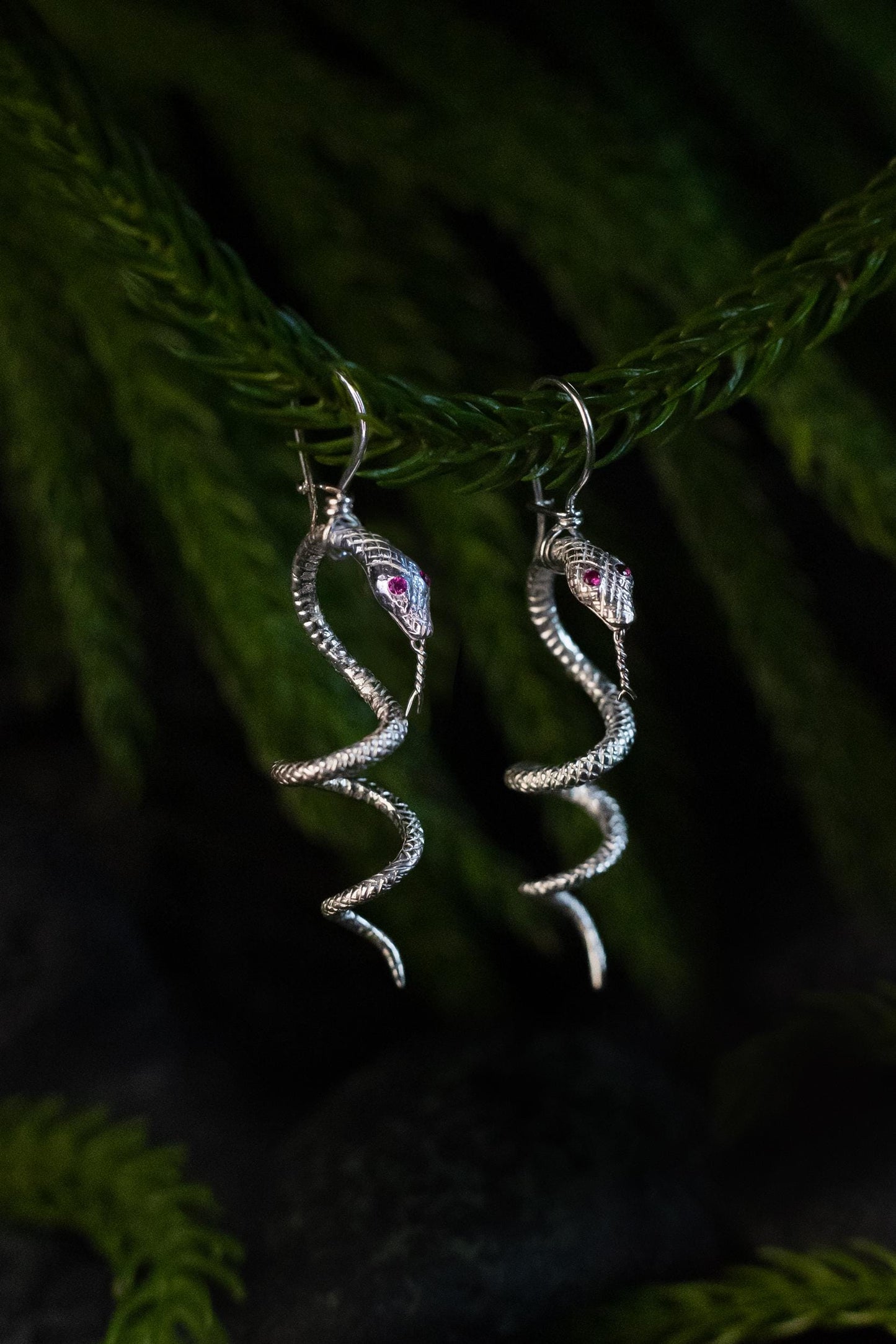 Serpent Spirit Earrings — Silver