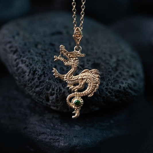 Celestial Dragon Pendant — Gold