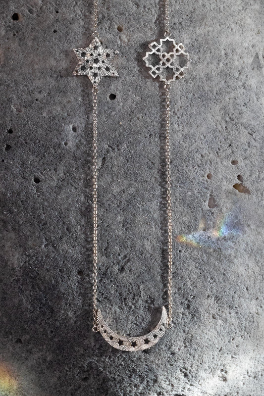 Shiva Moon Necklace — Silver