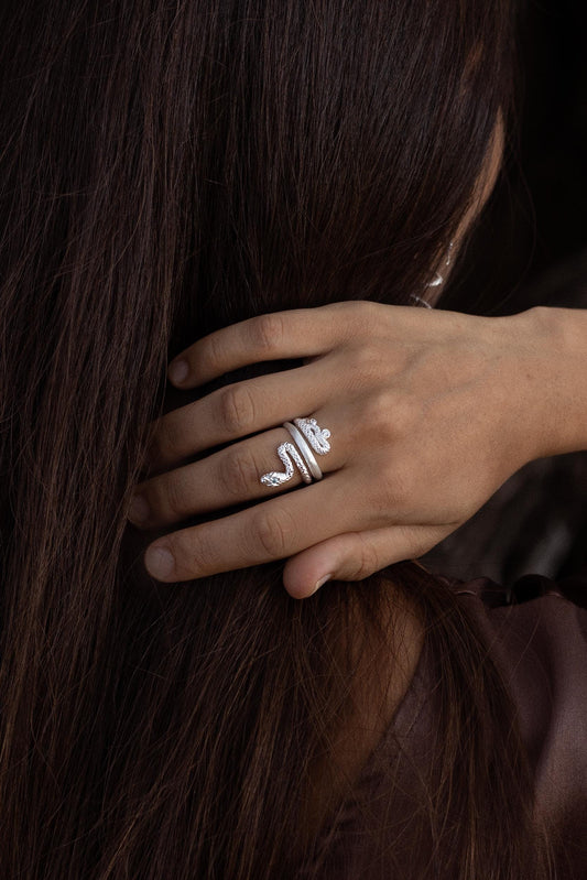 Protect Snake Ring — Silver