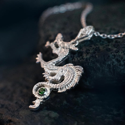 Celestial Dragon Pendant — Silver