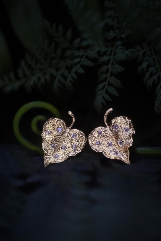 Leaf Relic Earrings — Gold
