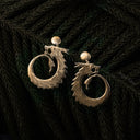 Dragon Guardian Swirl Earrings — Gold Vermeil