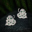 Leaf Relic Earrings — Silver