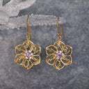 Om Mani Padme Hum Mandala Earrings — Gold Vermeil