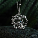 Tibetan Dragon Pendant — Silver